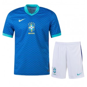 Fotbalové Dres Brazílie Dětské Venkovní Oblečení Copa America 2024 Krátký Rukáv (+ trenýrky)